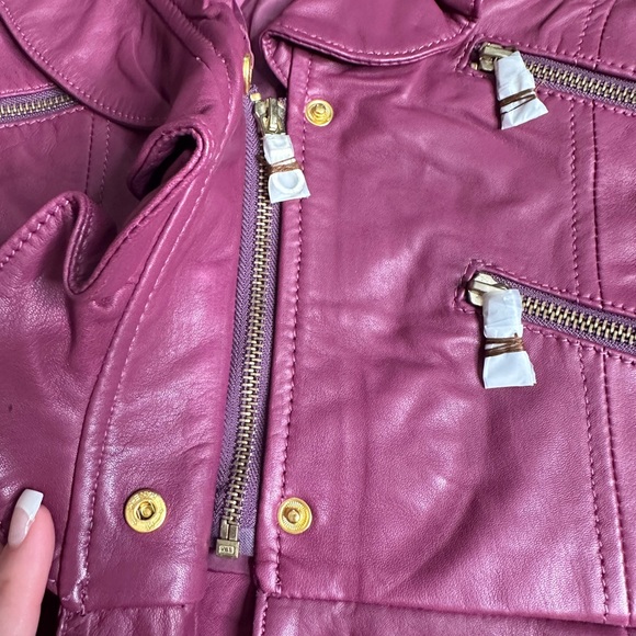 NWT Leather Members Only Pink Jacket Size Small - Picture 3 of 6